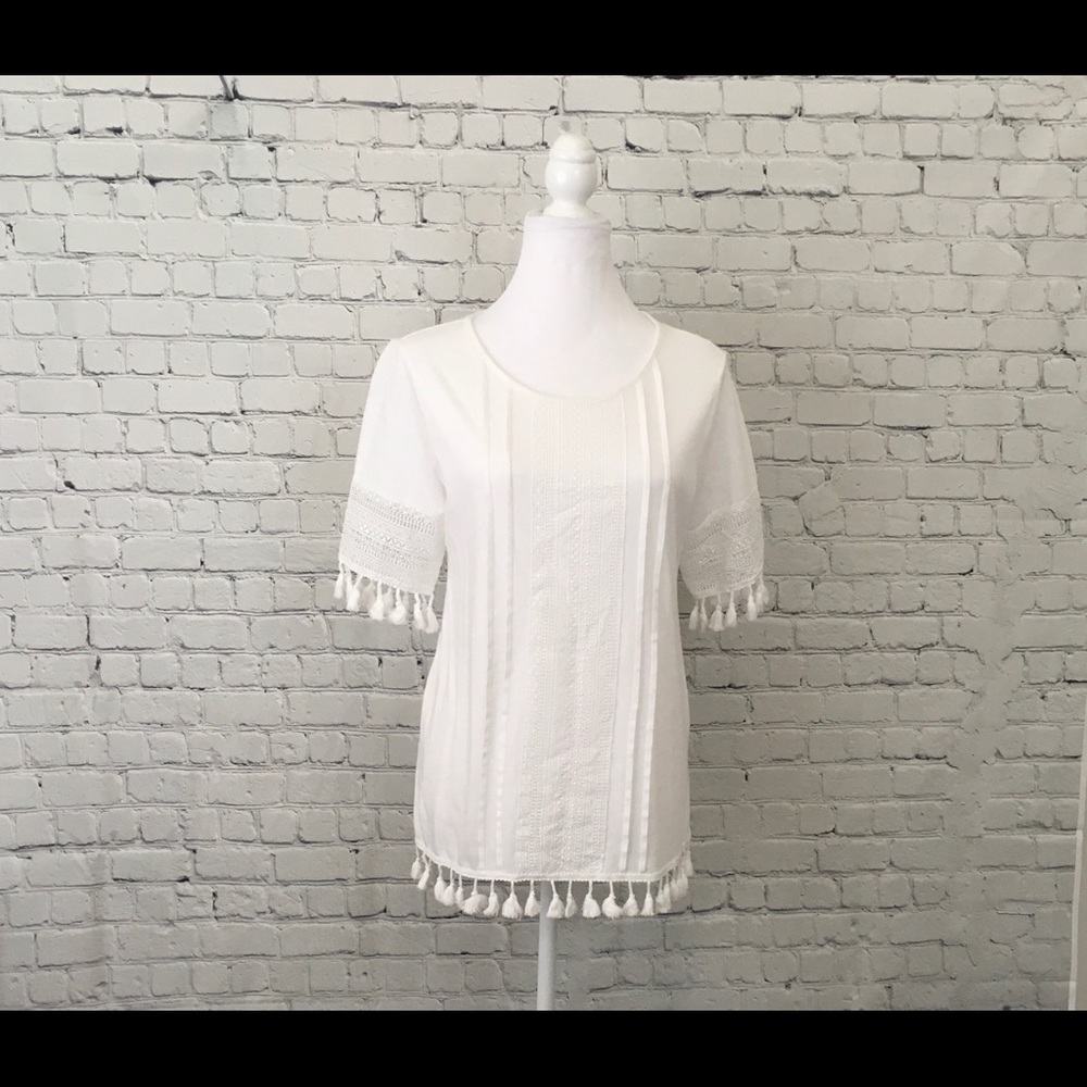 Charter Club Cotton Tassel-Trim Top
